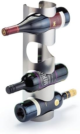 BarCraft Wall Wine Rack, Stainless Steel, 4 Bottle Holder, Silver