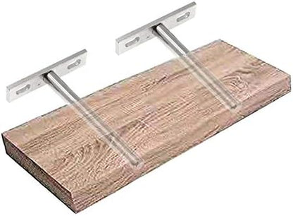 Luomorgo 4 Pcs 4 Inch Floating Shelf Bracket Blind Shelf Bracket Hidden Brackets for Floating Wood Shelves - Screws and Wall Plugs Included