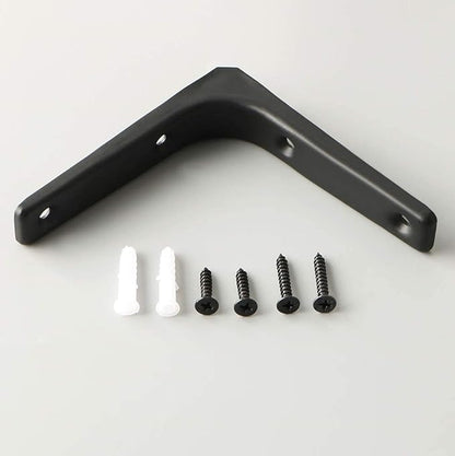 SAYAYO 2 PCS Iron Wall Shelf Bracket, 4 x 4 Inch Heavy Duty Shelf Support Bracket Decorative Joint Angle Bracket, Matte Black