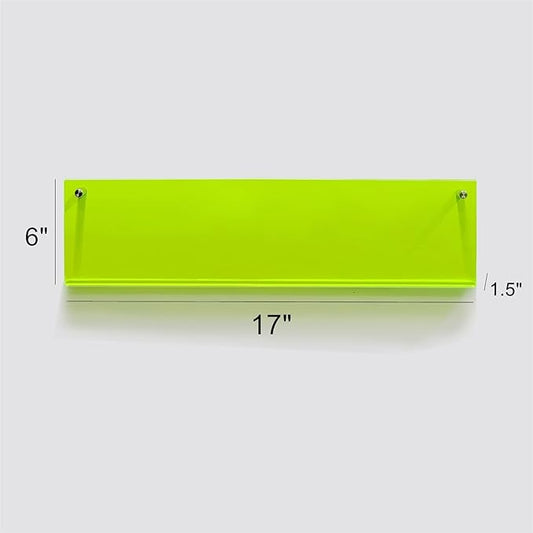 ROYALITA 2-Pack Acrylic Magazine Holder Brochure Holder, 17" Record Holder Magazine Rack, Fashion Hanging Bookshelf Literature Storage Rack for Waiting Room, Living Room, Office, Green 17 Inch