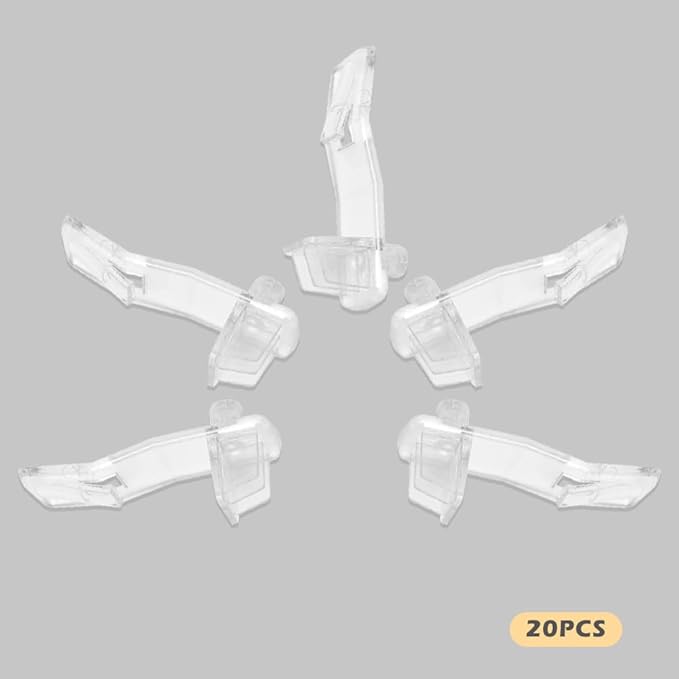 20Pcs Plastic Locking Shelf Support Peg,Easy Install Shelf Support Pin Clip,Self-Locking Bracket Clip,Clear Shelf Peg for Furniture,Shelf,Supplies,Bookshelf,Closet,Cabinet ﻿