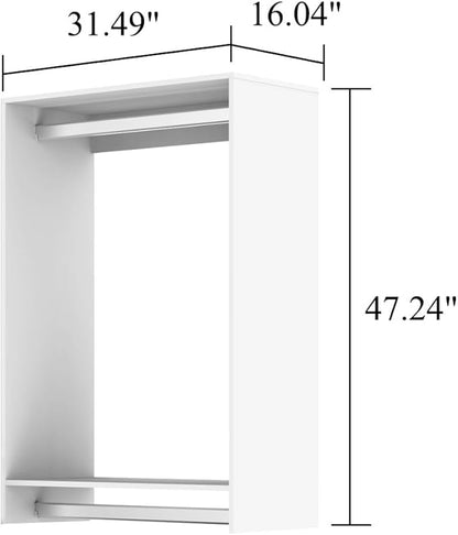Modern Closet System with Shelves, Modular Wall Mount Organization for Walk In Closets, Durable Storage Solutions, Built In Closet Organizer