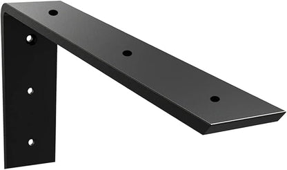 WINKER Countertop Support Bracket 1 Pack Heavy Duty 3/8" Thick Hidden L Shelf Bracket 10" x 6" x 2.5" Metal Corbels for Quartz/Granite/Wood/Concrete/Laminate Countertops, Black