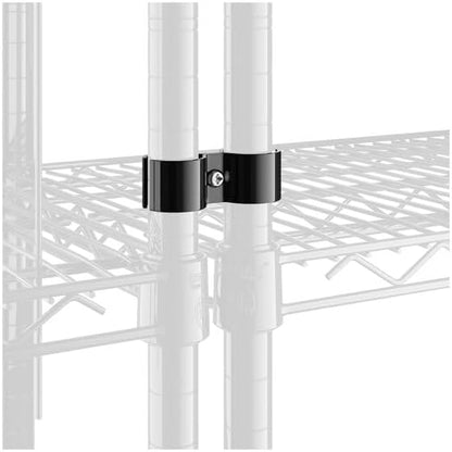 14 Pack! Black Post Clamp – Durable, Secure Connection for Wire Shelving Units, Easy to Install, Space-Saving Solution, Heavy-Duty Support Pack