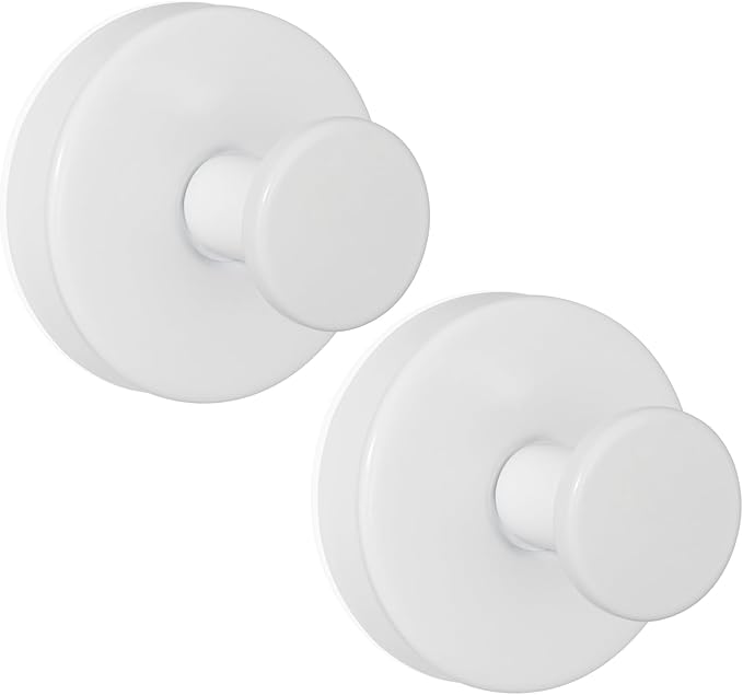 ZESLMG White Suction Cup Hooks for Glass Window, Shower Hook for Inside Shower, Removable Towel Hooks for Bathroom Kitchen Wall Glass Door, Wreaths Loofah Suction Hook for Hanging, 2 Pack