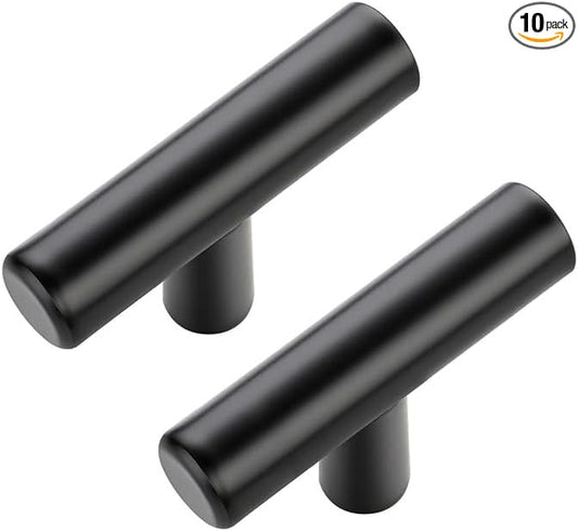 JOY DECOR 10 Pack Cabinet Knobs, Black Cabinet Handles, 2in Kitchen Cabient Knobs, Single Hole Drawer Knobs for Dresser Drawers