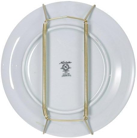 Rocky Mountain Goods Plate Hanger for Wall and Mounting Hardware - Fits Decorative Plates and platters - Heavy Duty Polished Brass - Vinyl Non Scratch Hooks - Includes Wall Mount kit (8" - 11")