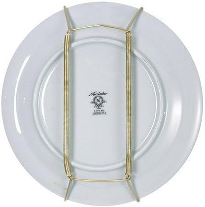 Rocky Mountain Goods Plate Hanger for Wall and Mounting Hardware - Fits Decorative Plates and platters - Heavy Duty Polished Brass - Vinyl Non Scratch Hooks - Includes Wall Mount kit (8" - 11")