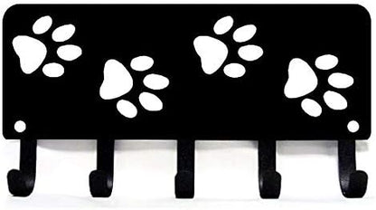 Walking Paws Key Rack Hanger & Dog Leash Organizer - Large 9 inch Wide - Made in USA Gifts for Dog Lovers