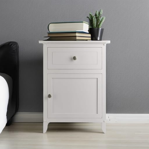 Winsome Eugene Accent Table, Classic Small Bedside Table for Bedroom, Sturdy Nightstand with Storage, Convenient Furniture for Couch Side, Living Room, Entryway