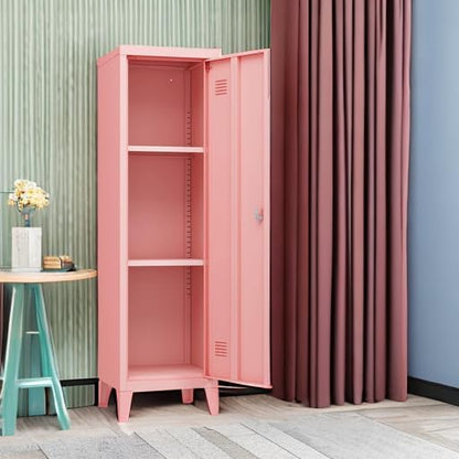 MIOCASA Metal Cabinet Home Office Storage Cabinets with Doors and Shelves Lockable File Cabinet Organizer Coat Lockers for Kids