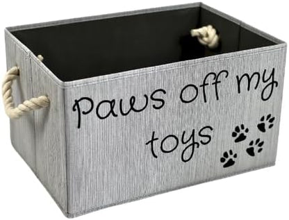 Storage Bin for Dog Toys | Medium size dog toy storage | Dog Toy Organizer for Chew Toys, Balls, and More | Toy Storage Bins for Dogs | Permanent Ink printed lettering