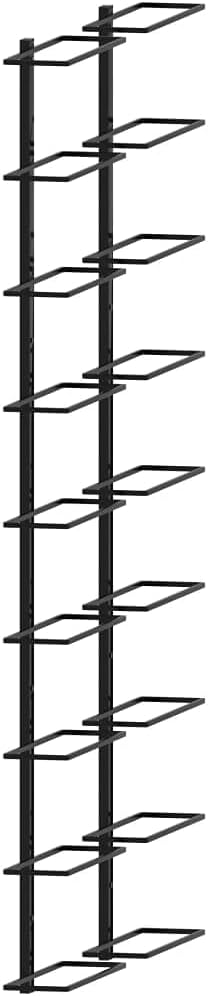 vidaXL Wall-Mounted Wine Rack, Storage for 18 Bottles, Space-Saving Design, Made with Durable Black Iron