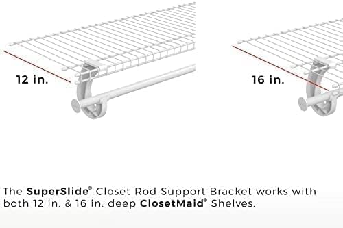 ClosetMaid 5629 Support for SuperSlide Hanging Bar, White 10 Pack