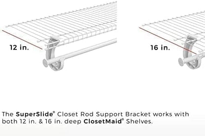 ClosetMaid 5629 Support for SuperSlide Hanging Bar, White 10 Pack