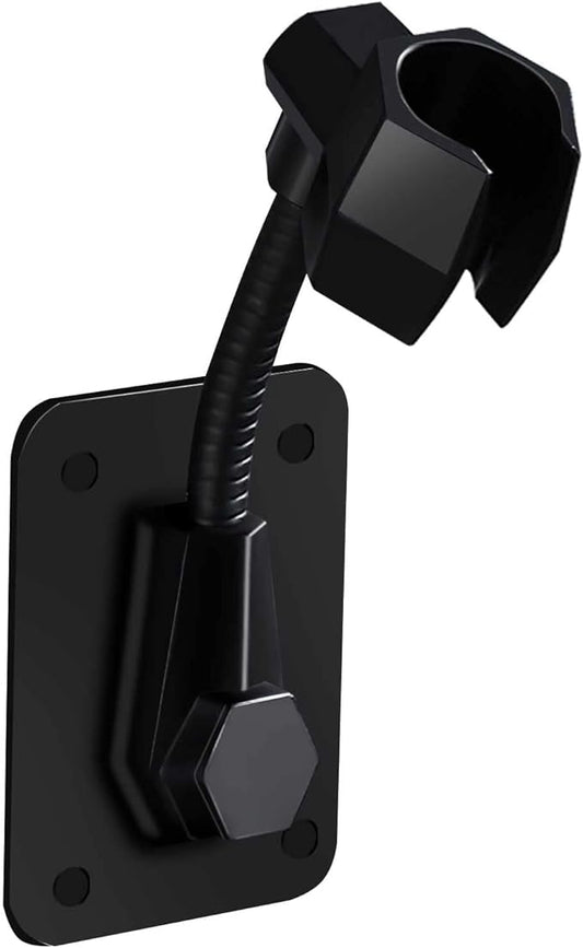 Shower Head Holder Strong Adhesive 360 Degree Rotatable Adjustable Handheld Shower Wand Holder Wall Mount Bracket for Bathroom (Black)
