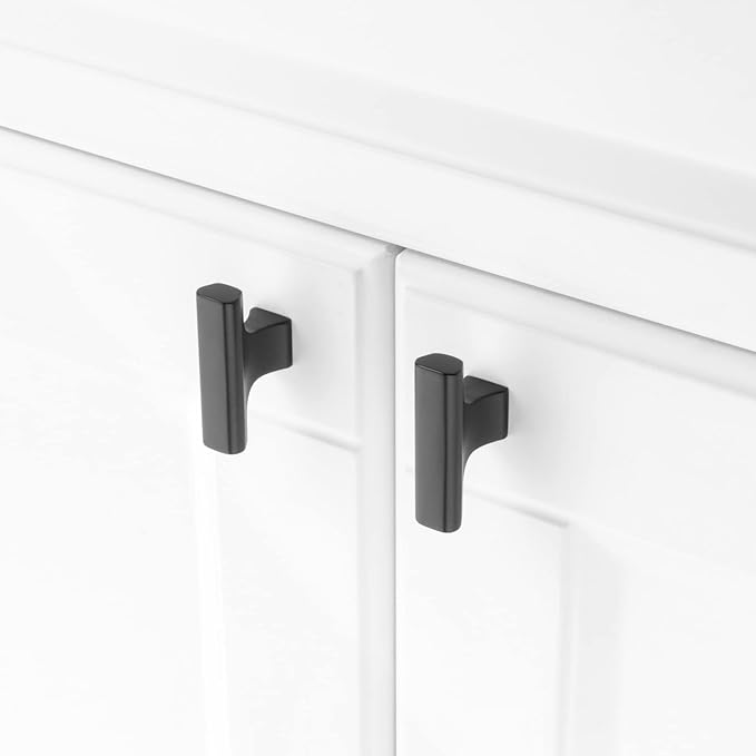 KOOFIZO 10-Pack Cabinet Knob - Black Pull Handle (50mm / 2 Inch), K20 Solid Hardware for Kitchen Cupboard Door, Bedroom Dresser Drawer, Bathroom Wardrobe