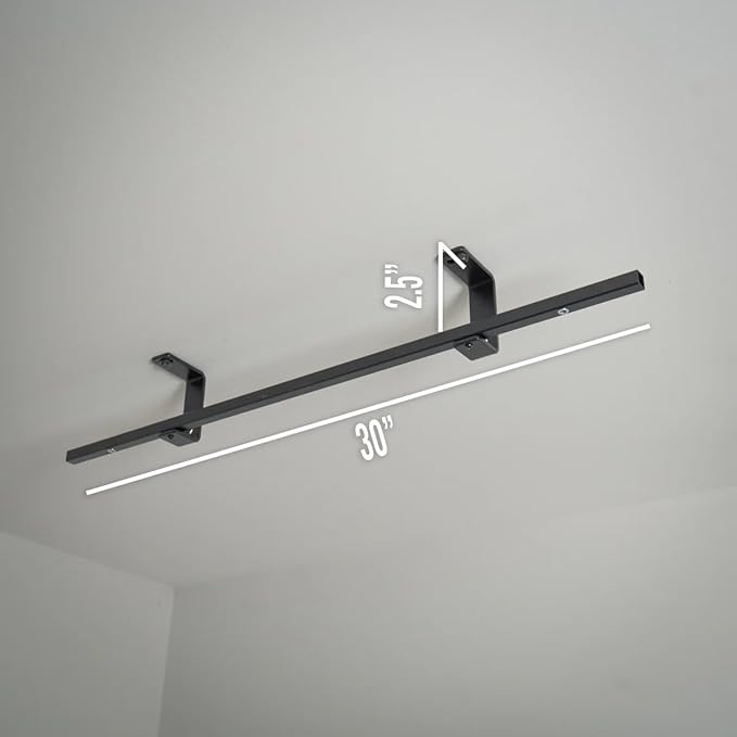StoreYourBoard Overhead Tote Loft Bin Rail System - Garage Ceiling Bin Rack for Garage Storage - Adjustable Tote Slide Rails - Organization and Storage for 4 Bins - Black
