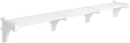 EZ Shelf-Expandable-Garage Shelf- -White- Easy to Install -Strong (up to 250 Lbs)- Wire Shelving Alternative –Wall Mounted Garage Shelf Organizer (White, 40.5"-225")