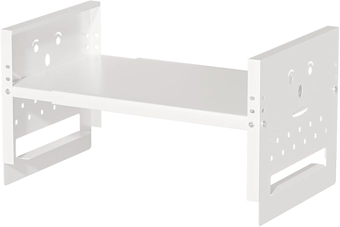 Adjustable Top Storage Shelf for Refrigerator or Washer, Dryer Countertop, Expandable Storage Shelves for Kitchen, Laundry Room and Dorm Room (White)