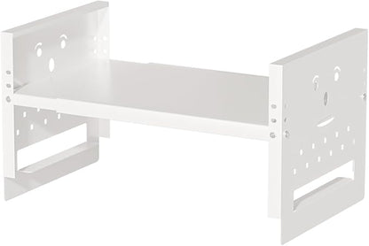 Adjustable Top Storage Shelf for Refrigerator or Washer, Dryer Countertop, Expandable Storage Shelves for Kitchen, Laundry Room and Dorm Room (White)