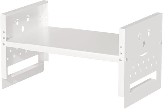Adjustable Top Storage Shelf for Refrigerator or Washer, Dryer Countertop, Expandable Storage Shelves for Kitchen, Laundry Room and Dorm Room (White)