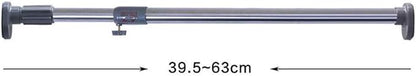 BAOYOUNI Adjustable Shower Curtain Rod Closet Wardrobe Tension Rail Window Curtain Hanging Bar 25.4mm Diameter for Bathroom Kitchen Balcony (Grey, 16-23 Inches)