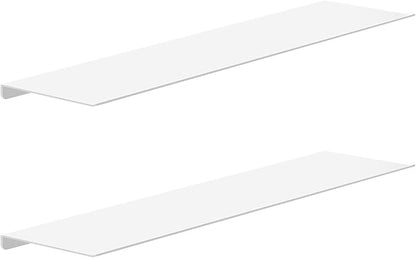 MKO 20" Floating Shelves for Wall, Long Metal Wall Mounted Shelf for Bathroom, Bedroom, Living Room, Kitchen, Display Hanging Shelves for Books/Storage/Room Decor 2 Packs, White