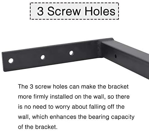 OVOV 6 Pack Heavy Duty Shelf Brackets Wall Mounted Industrial Farmhouse Floating Shelf Brackets with Lip (Black 6")
