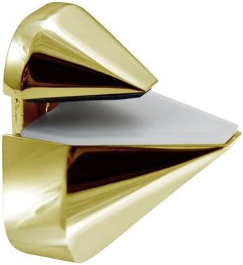Dulles Glass Floating Shelf Brackets, Adjustable Clamps Heavy Duty, Polished Brass, for Glass, Wood, Acrylic Wall Mounted Shelf Support. 2 Pack.