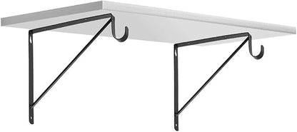 Shelf and Rod Brackets, Wall Mounted Shelf Supports White,SRB300-parent (Black 4 Pack)