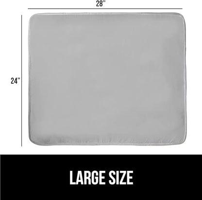 GORILLA GRIP Ironing Mat, Portable Iron Pad, Magnetic Cover for Top of Laundry Washer, Dryer, Tabletop, Countertop Padded Blanket, Silicone Coating and Scorch Resistant, Travel Size 28x24, Silver
