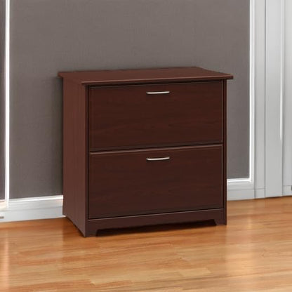 Bush Home Cabot 2 Drawer Lateral File Cabinet in Harvest Cherry, Home Office Chest for Letter, Legal, and A4-size Document Storage