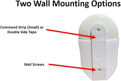 Wall Mount Bracket Fan Remote Holder for Hunter 99122, 99123, RAN003, K047402 and Similar Remote Control Transmitters - Easy Installation, Sleek White Design (Single Remote Holder)