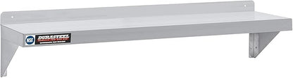 DuraSteel Stainless Steel Shelf - 48 Inch Wide x 12 Deep Commercial NSF Mounted Metal Wall Shelf Pantry Organizer Garage Storage Shelves - Rack Shelving Restaurant Kitchen Units Laundry Utility Room