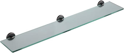 JQK Bathroom Glass Shelf Oil Rubbed Bronze, Tempered Glass Shower Storage 30 by 5 inches, 304 Stainless Steel ORB Wall Mount, TGS101L30-ORB