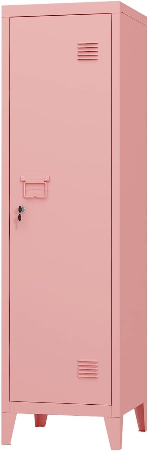 MIOCASA Metal Cabinet Home Office Storage Cabinets with Doors and Shelves Lockable File Cabinet Organizer Coat Lockers for Kids