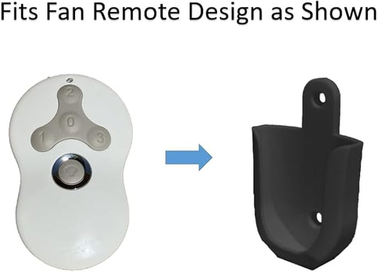 Wall Mount Bracket Remote Holder for Hunter 99122, 99123, RAN003, K047402 and Similar Remote Control Transmitters - Easy Installation, Sleek White Design (Black)