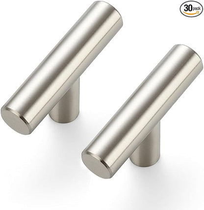 JOY DECOR 30 Pack Cabinet Knobs, Brushed Nickel Cabinet Handles, 2in Kitchen Cabient Knobs, Single Hole Drawer Knobs for Dresser Drawers