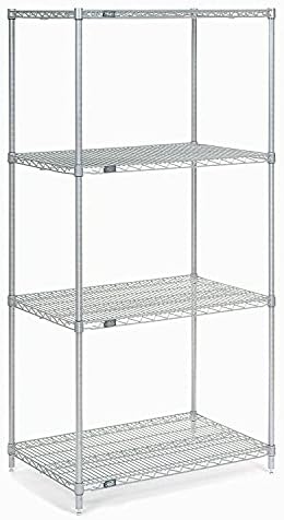 Chrome Wire Shelving, 24"W x 21"D x 54"H