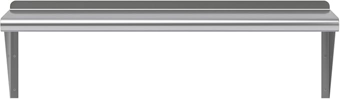 NSF Certified 18 Gauge Heavy Duty Stainless Steel Wall Shelf with Brackets for Kitchens, Utility Rooms, Storage, Offices & Home (36"x12")