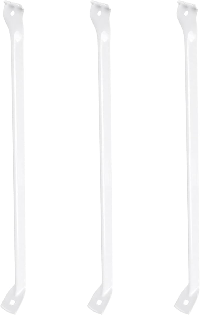 SINJEUN 16 Pack 12 Inch Wire Shelf Bracket Set, Rack Support Bracket with Screws and Expansion Bolts, Wire Shelving Support Brackets for Wardrobe and Wall Bracket Installation, White