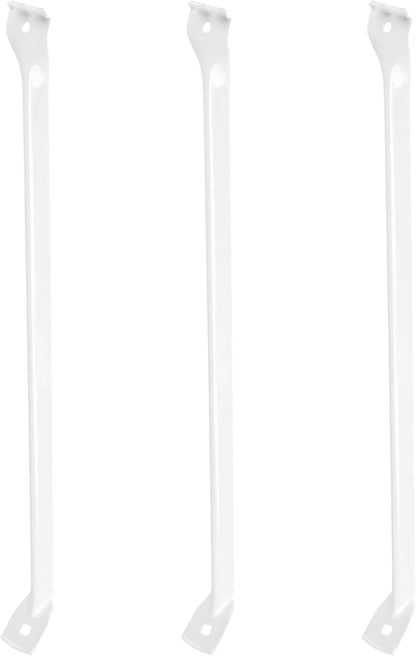 SINJEUN 16 Pack 12 Inch Wire Shelf Bracket Set, Rack Support Bracket with Screws and Expansion Bolts, Wire Shelving Support Brackets for Wardrobe and Wall Bracket Installation, White