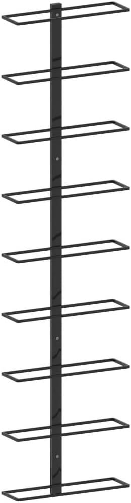 vidaXL Wall-Mounted Wine Rack | Durable Powder-Coated Iron Construction | Holds up to 9 Bottles | Modern Design | Includes Mounting Materials | Great Gift for Wine Lovers