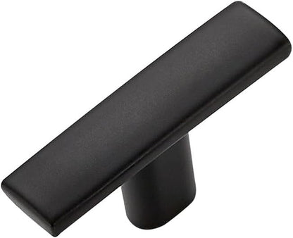 1 Pack Black Cabinet Knobs - Curved Cabinet Pulls Matte Black Knobs for Kitchen Drawer Solid Dresser Hardware 1-3/4 Inch Length Single Hole