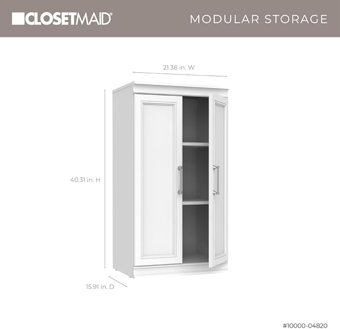 ClosetMaid Modular Storage 21.38-inch W 3-Shelf Storage Cabinet with Doors, White