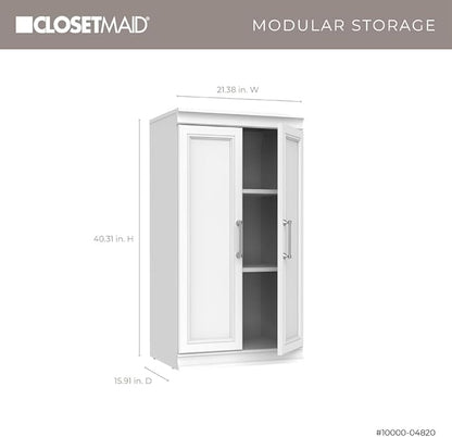 ClosetMaid Modular Storage 21.38-inch W 3-Shelf Storage Cabinet with Doors, White