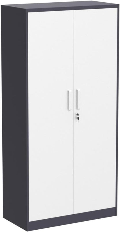 Metal Garage Storage Cabinet, 71-inch Tall Cabinet with Adjustable Shelves & Locking Doors, Tool Cabinets for Garage,Office,Home,School,Gym (Grey White)