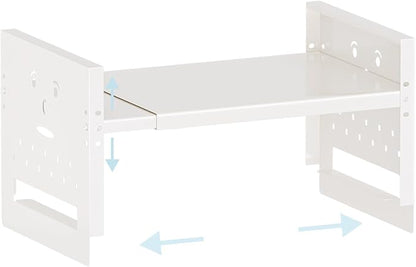 Adjustable Top Storage Shelf for Refrigerator or Washer, Dryer Countertop, Expandable Storage Shelves for Kitchen, Laundry Room and Dorm Room (White)