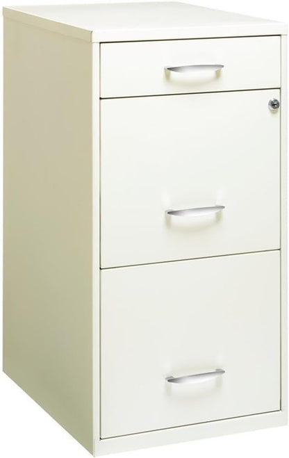 Scranton & Co Set of 2 18" D 3-Drawer Metal Filing Cabinet with Pencil Drawer